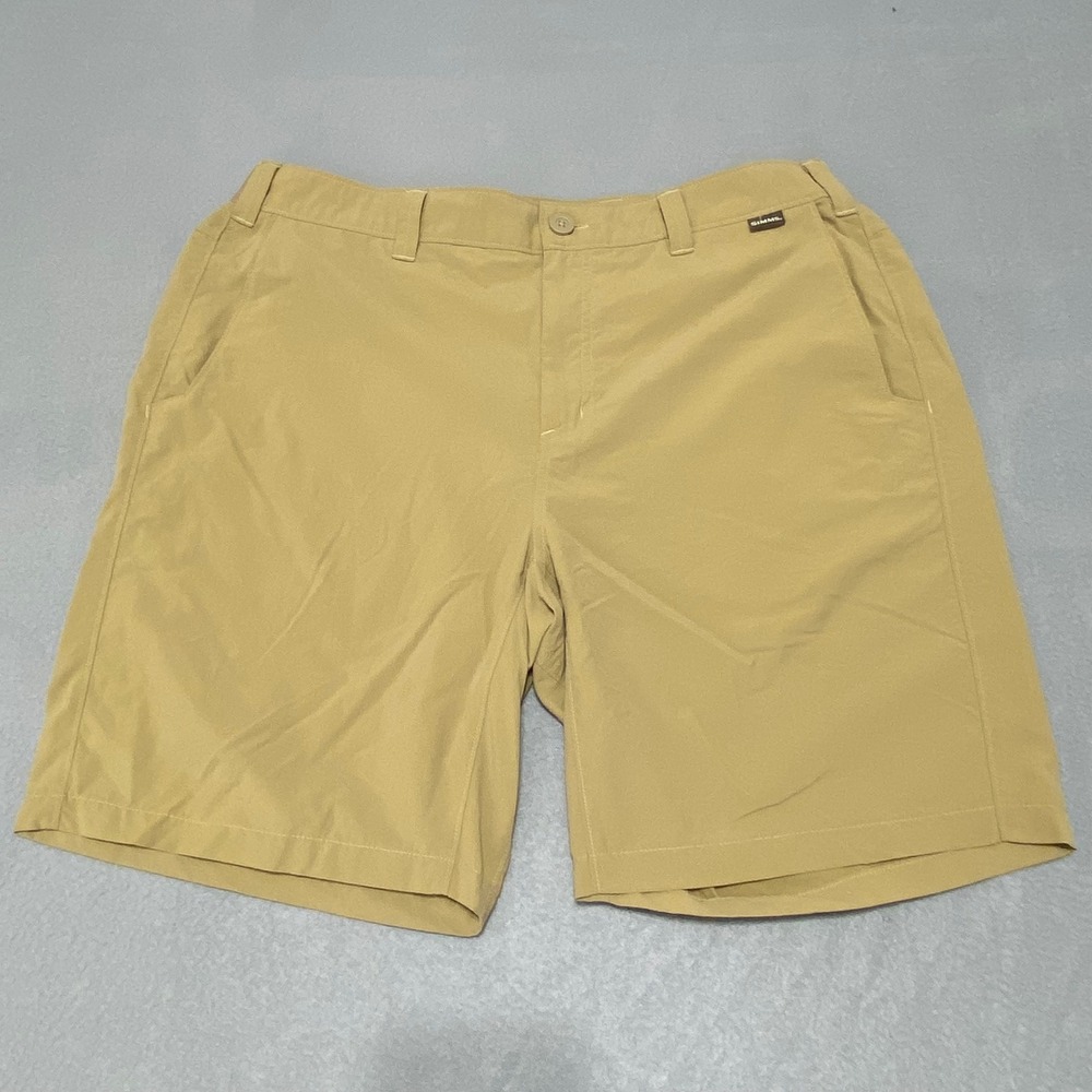 Simms‎ Mens Tan Nylon Fishing Shorts Size 36 Elastic Waist Quick Dry Hiking